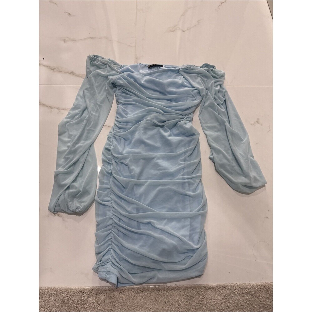 Elegant Light Blue Maxi Dress with Chiffon Sleeves - Perfect for Formal Occasion